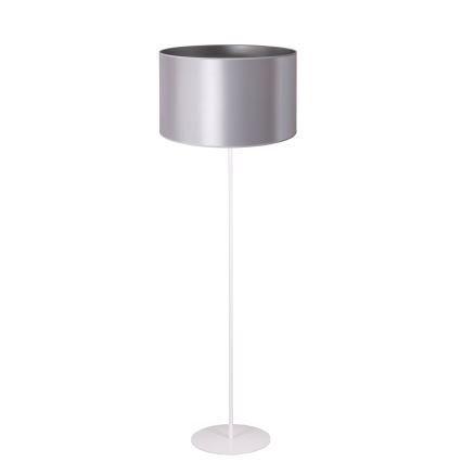 Duolla - Stojací  lampa CANNES 1xE27/15W/230V pr. 45 cm stříbrná/bílá