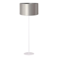 Duolla - Stojací lampa CANNES 1xE27/15W/230V pr. 45 cm stříbrná/bílá