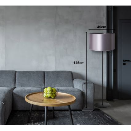 Duolla - Stojací lampa CANNES 1xE27/15W/230V pr. 45 cm stříbrná/černá