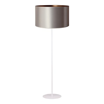 Duolla - Stojací lampa CANNES 1xE27/15W/230V pr. 45 cm stříbrná/měděná/bílá