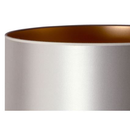 Duolla - Stojací lampa CANNES 1xE27/15W/230V pr. 45 cm stříbrná/měděná/bílá