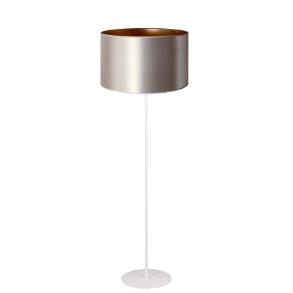 Duolla - Stojací lampa CANNES 1xE27/15W/230V pr. 45 cm stříbrná/měděná/bílá