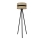 Duolla - Stojací lampa DUO 1xE27/15W/230V pr. 40 cm ratan/černá