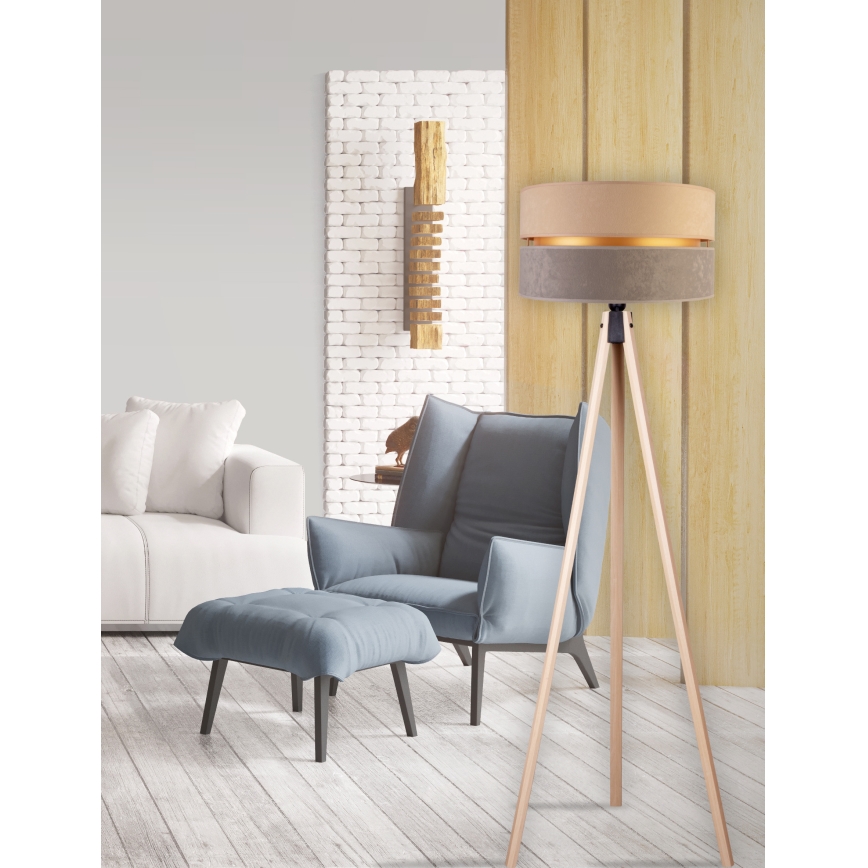 Duolla - Stojací lampa DUO 1xE27/60W/230V pr. 44 cm béžová/šedá/béžová