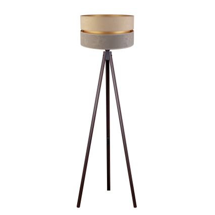Duolla - Stojací lampa DUO 1xE27/60W/230V pr. 44 cm béžová/šedá/wenge