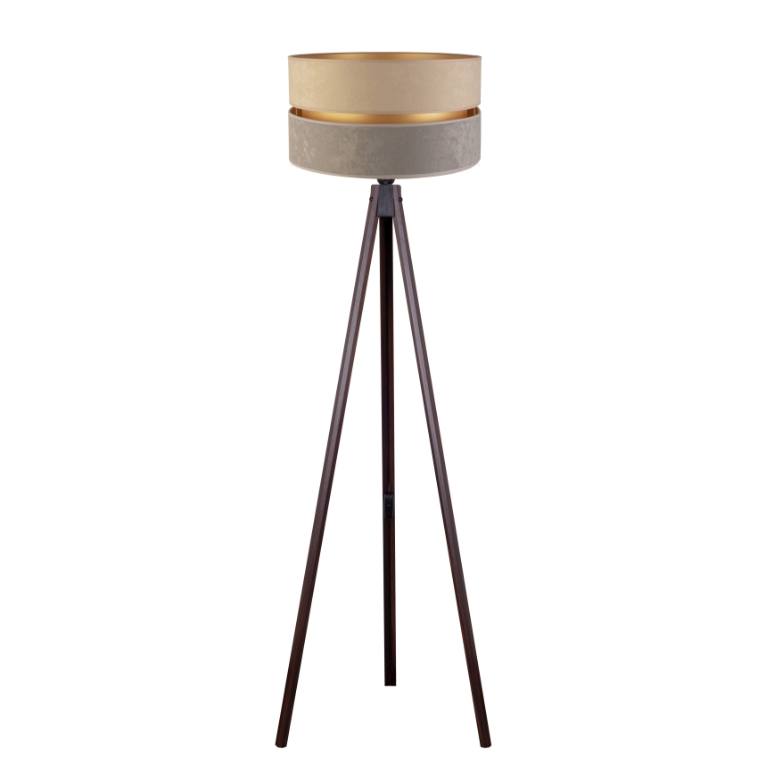 Duolla - Stojací lampa DUO 1xE27/60W/230V pr. 44 cm béžová/šedá/wenge
