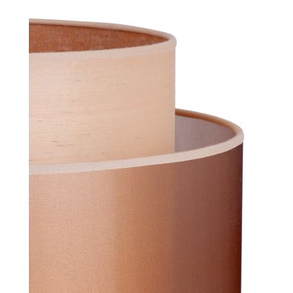 Duolla - Stojací lampa WOOD BOHO 1xE27/15W/230V pr. 45 cm měděná/hnědá/béžová