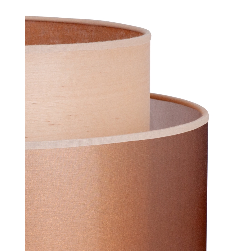 Duolla - Stojací lampa WOOD BOHO 1xE27/15W/230V pr. 45 cm měděná/hnědá/béžová