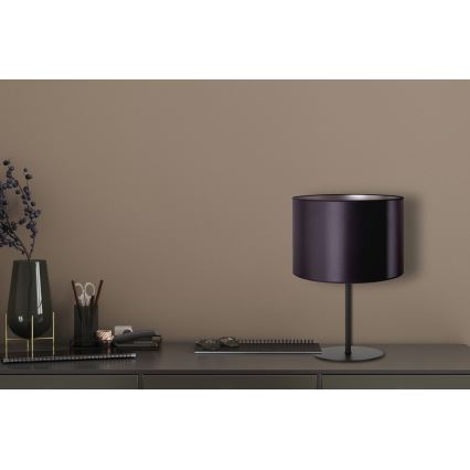 Duolla - Stolní lampa CANNES 1xE14/15W/230V pr. 20 cm černá/stříbrná