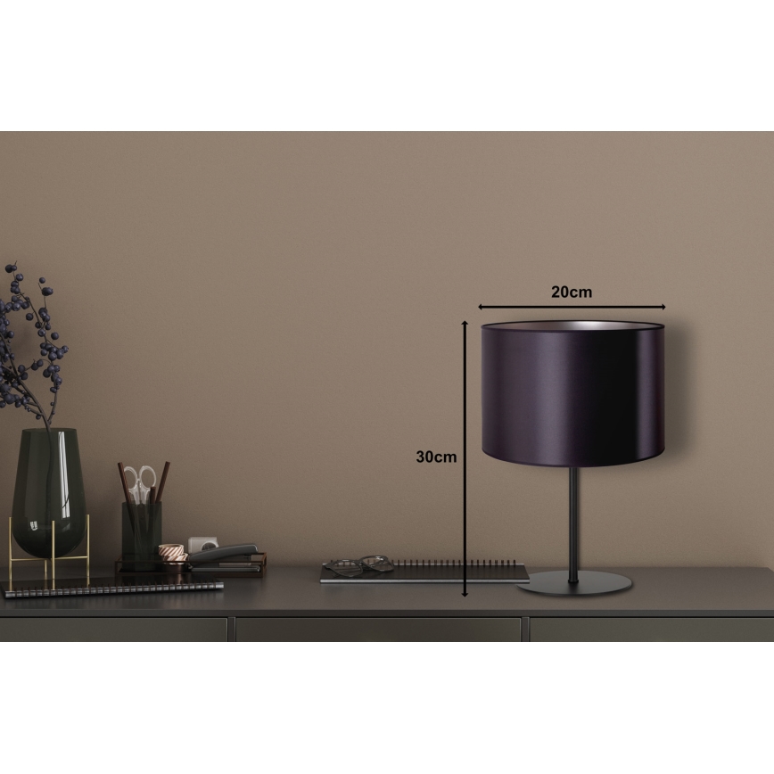 Duolla - Stolní lampa CANNES 1xE14/15W/230V pr. 20 cm černá/stříbrná