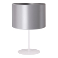 Duolla - Stolní lampa CANNES 1xE14/15W/230V pr. 20 cm stříbrná/bílá