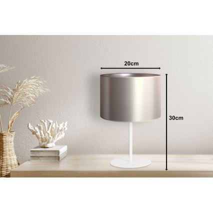 Duolla - Stolní lampa CANNES 1xE14/15W/230V pr. 20 cm stříbrná/bílá