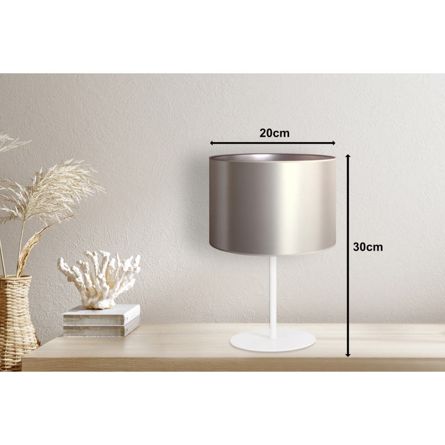 Duolla - Stolní lampa CANNES 1xE14/15W/230V pr. 20 cm stříbrná/bílá