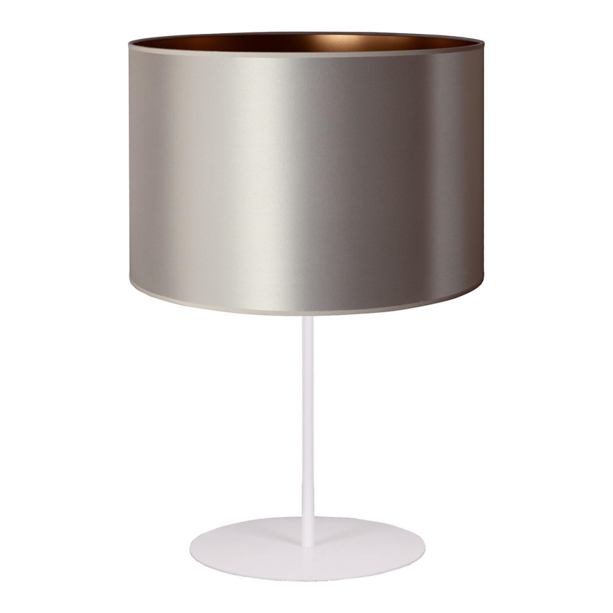 Duolla - Stolní lampa CANNES 1xE14/15W/230V pr. 20 cm stříbrná/měděná/bílá