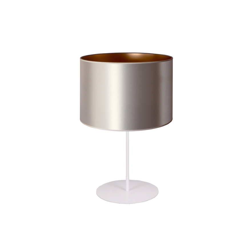 Duolla - Stolní lampa CANNES 1xE14/15W/230V pr. 20 cm stříbrná/měděná/bílá