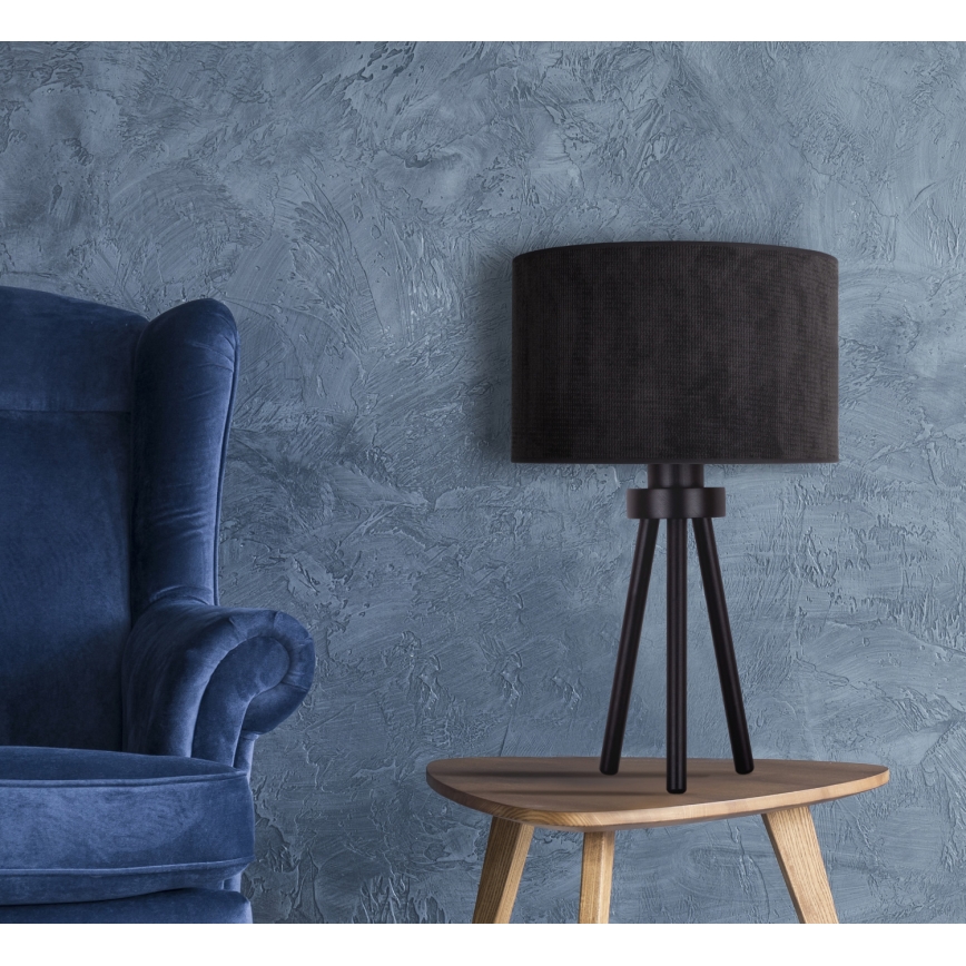 Duolla - Stolní lampa LYON 1xE27/15W/230V pr. 30 cm černá