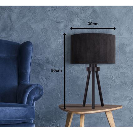 Duolla - Stolní lampa LYON 1xE27/15W/230V pr. 30 cm černá
