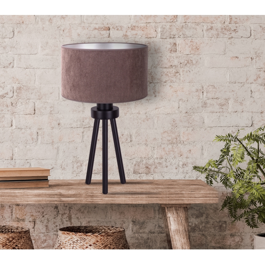 Duolla - Stolní lampa LYON 1xE27/15W/230V pr. 30 cm hnědá