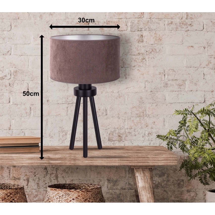 Duolla - Stolní lampa LYON 1xE27/15W/230V pr. 30 cm hnědá