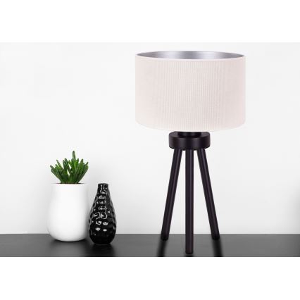 Duolla - Stolní lampa LYON 1xE27/15W/230V pr. 30 cm krémová