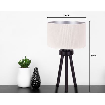 Duolla - Stolní lampa LYON 1xE27/15W/230V pr. 30 cm krémová