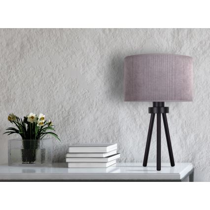 Duolla - Stolní lampa LYON 1xE27/15W/230V pr. 30 cm šedá