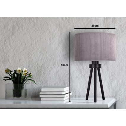 Duolla - Stolní lampa LYON 1xE27/15W/230V pr. 30 cm šedá