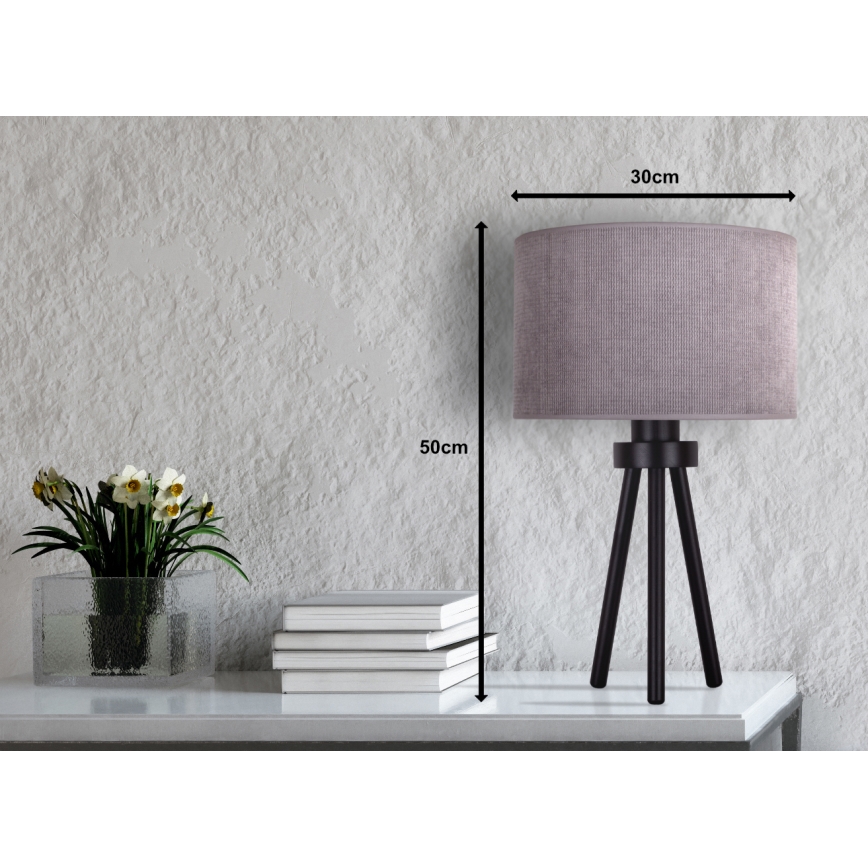 Duolla - Stolní lampa LYON 1xE27/15W/230V pr. 30 cm šedá