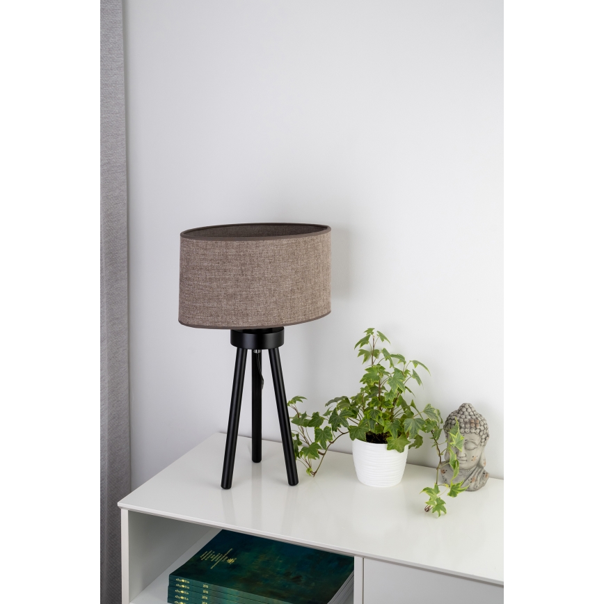 Duolla - Stolní lampa OVAL 1xE27/15W/230V pr. 30 cm hnědá