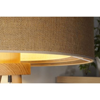 Duolla - Stolní lampa YUTE TRIO 1xE27/15W/230V pr. 25 cm hnědá/šedá/béžová