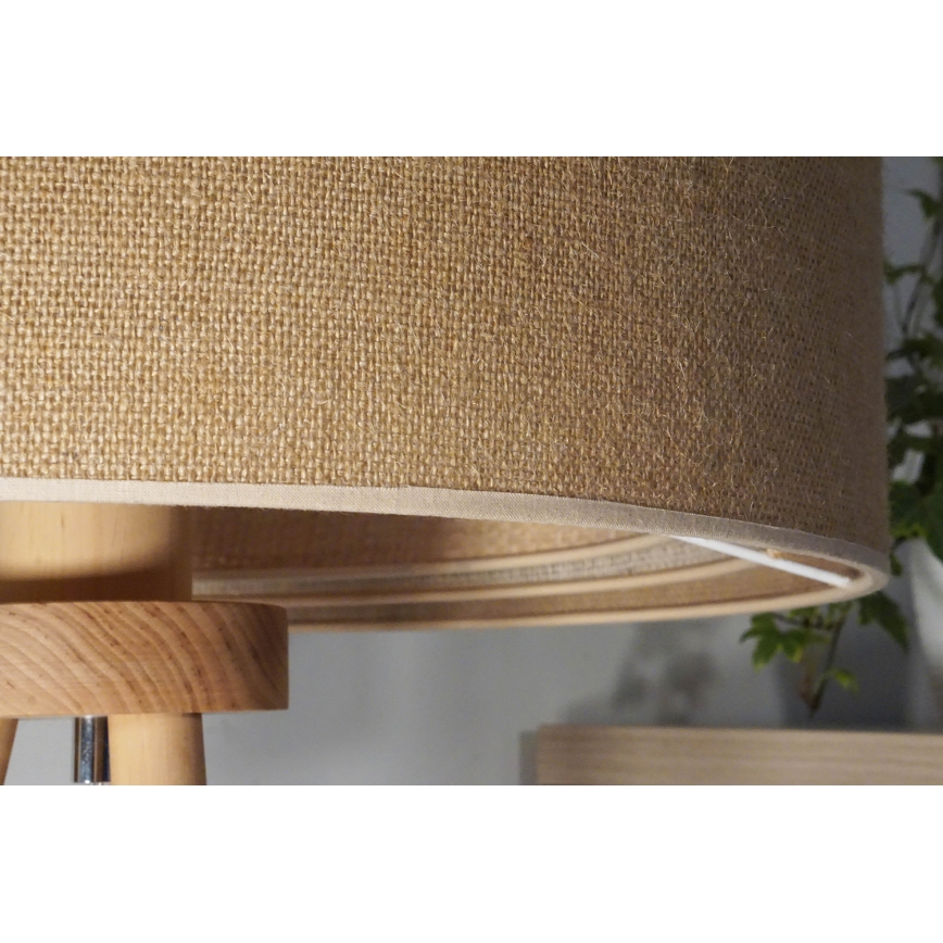 Duolla - Stolní lampa YUTE TRIO 1xE27/15W/230V pr. 25 cm hnědá/šedá/béžová