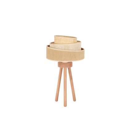 Duolla - Stolní lampa YUTE TRIO 1xE27/15W/230V pr. 25 cm hnědá/šedá/béžová