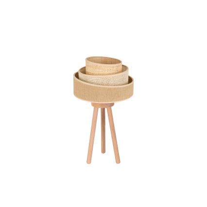Duolla - Stolní lampa YUTE TRIO 1xE27/15W/230V pr. 25 cm hnědá/šedá/béžová