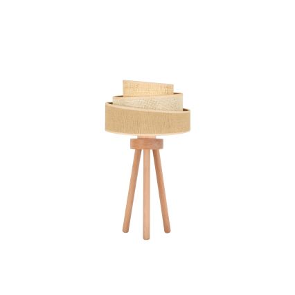 Duolla - Stolní lampa YUTE TRIO 1xE27/15W/230V pr. 25 cm hnědá/šedá/béžová