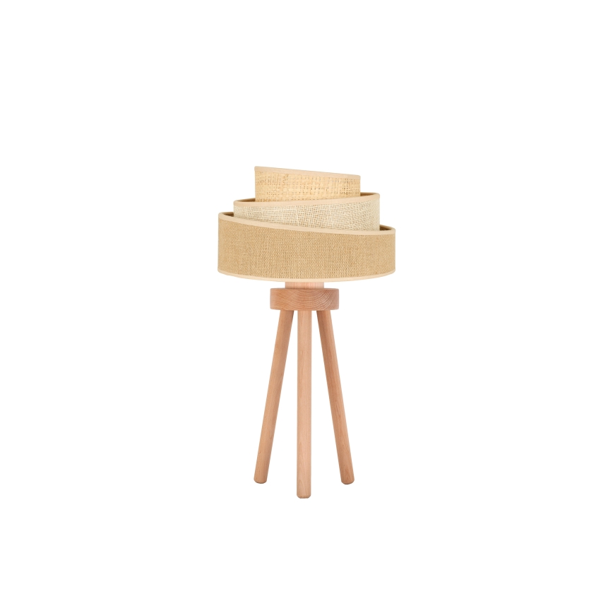 Duolla - Stolní lampa YUTE TRIO 1xE27/15W/230V pr. 25 cm hnědá/šedá/béžová