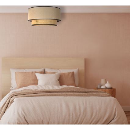 Duolla - Stropní svítidlo BOHO 1xE27/15W/230V pr. 45 cm béžová/ratan