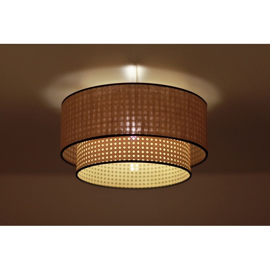 Duolla - Stropní svítidlo BOHO 1xE27/15W/230V pr. 45 cm béžová/ratan