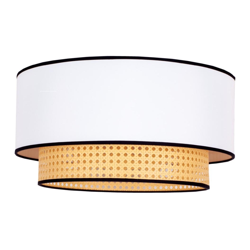 Duolla - Stropní svítidlo BOHO 1xE27/15W/230V pr. 45 cm bílá/ratan