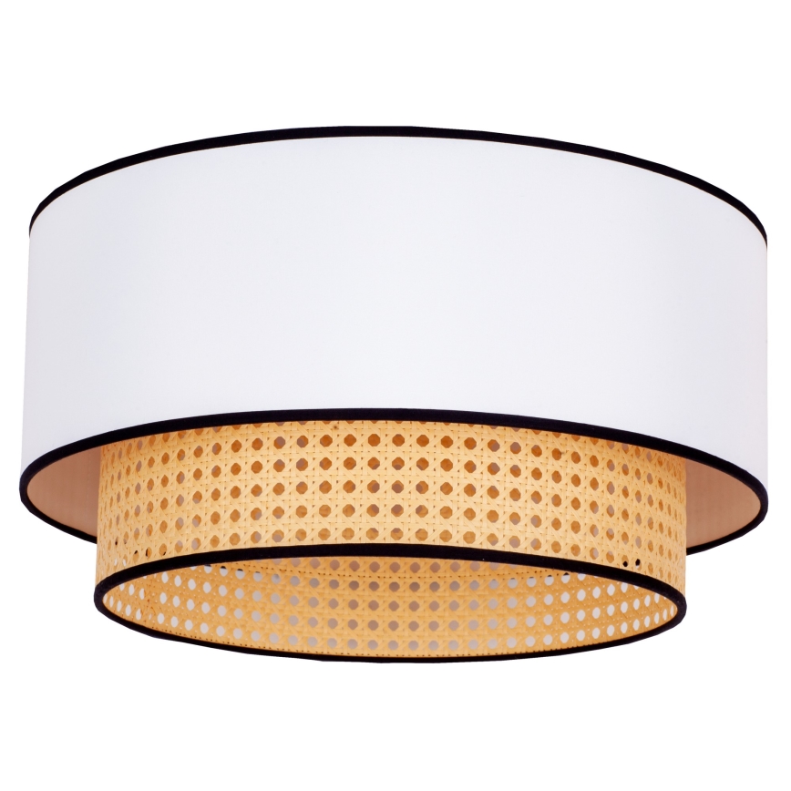 Duolla - Stropní svítidlo BOHO 1xE27/15W/230V pr. 45 cm bílá/ratan