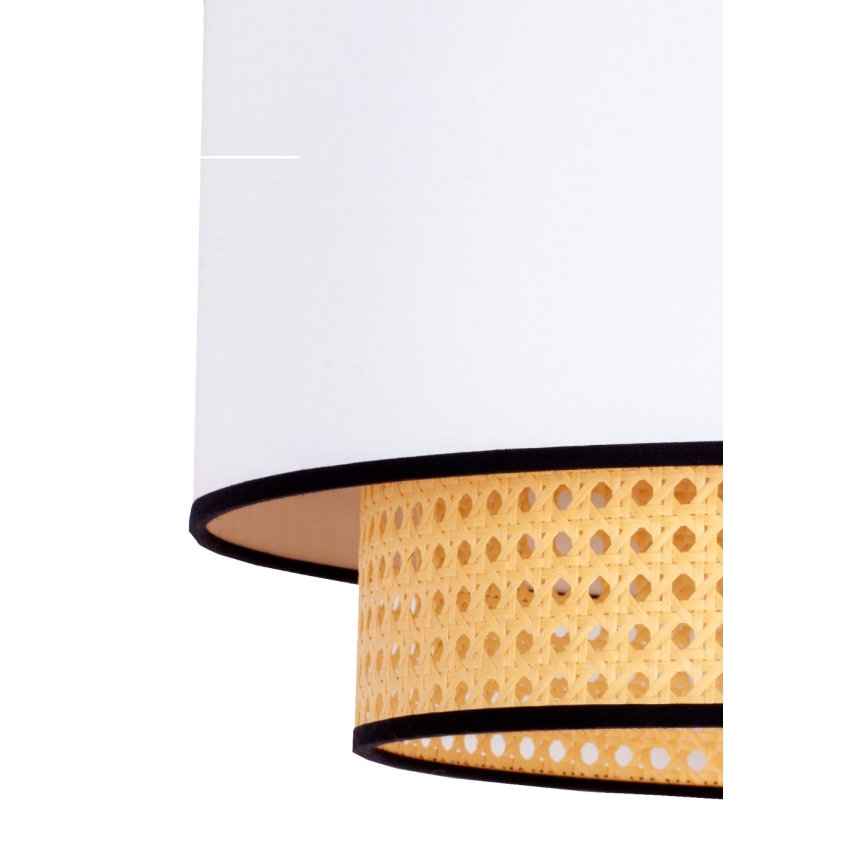 Duolla - Stropní svítidlo BOHO 1xE27/15W/230V pr. 45 cm bílá/ratan