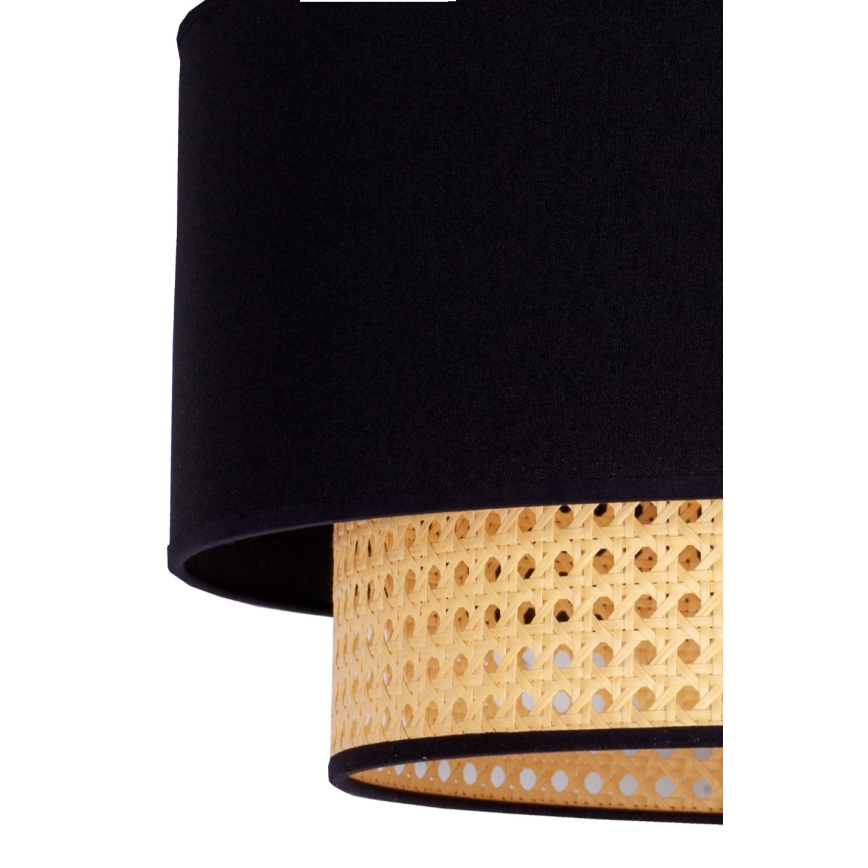 Duolla - Stropní svítidlo BOHO 1xE27/15W/230V pr. 45 cm černá/ratan