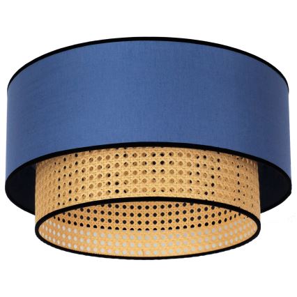 Duolla - Stropní svítidlo BOHO 1xE27/15W/230V pr. 45 cm modrá/ratan