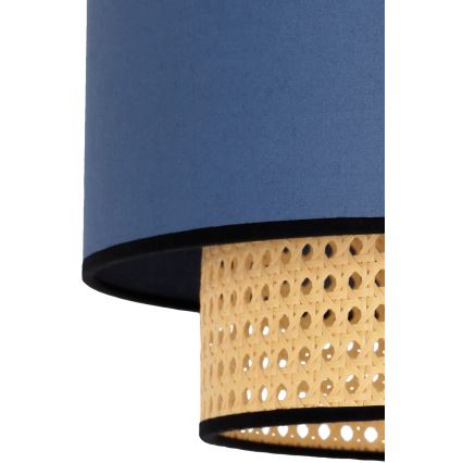 Duolla - Stropní svítidlo BOHO 1xE27/15W/230V pr. 45 cm modrá/ratan