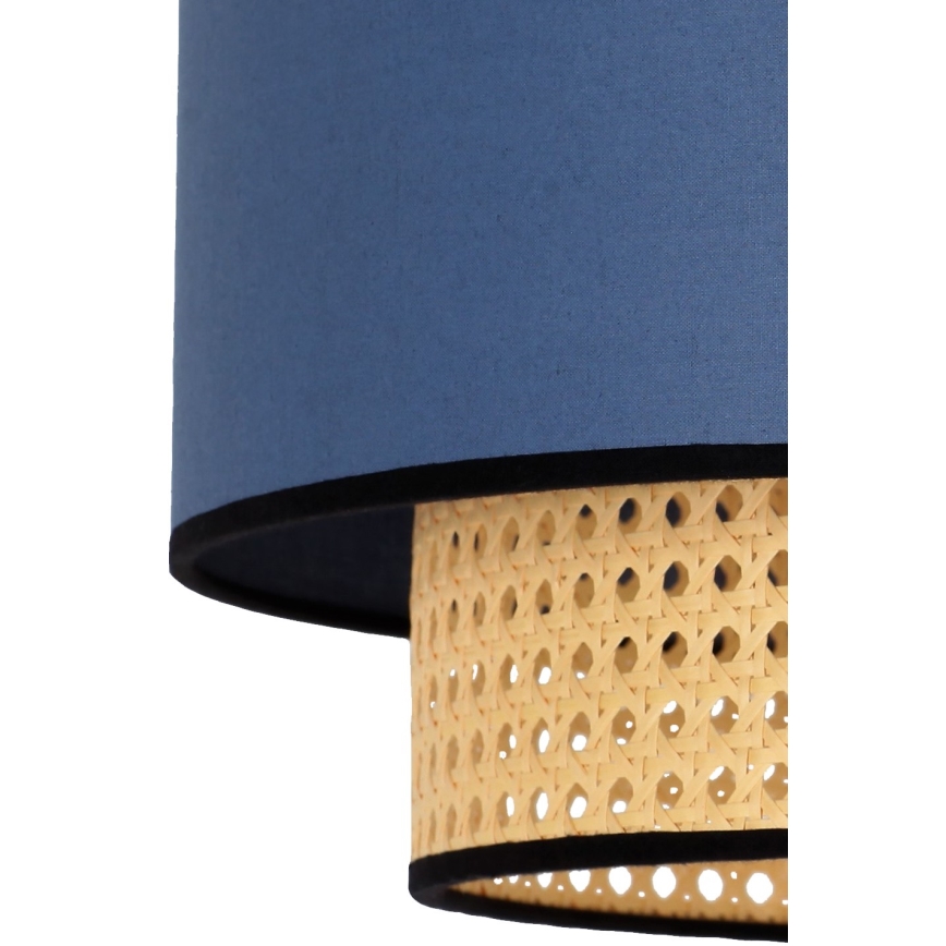 Duolla - Stropní svítidlo BOHO 1xE27/15W/230V pr. 45 cm modrá/ratan