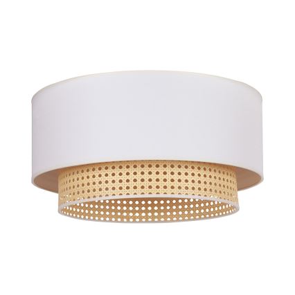 Duolla - Stropní svítidlo BOHO 3xE27/15W/230V pr. 60 cm krémová/ratan
