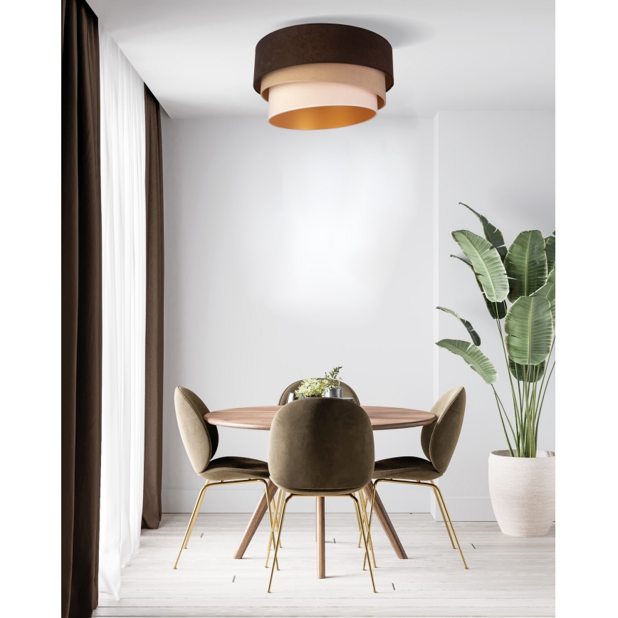 Duolla - Stropní svítidlo DEVON 1xE27/40W/230V pr. 45 cm hnědá/béžová