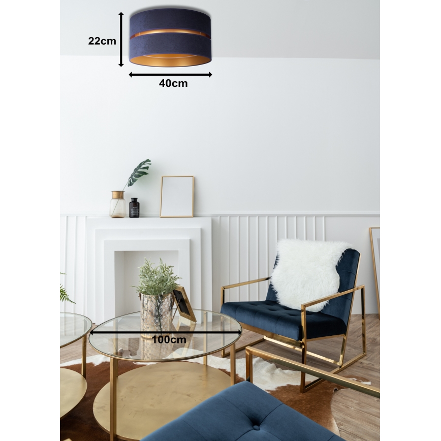 Duolla - Stropní svítidlo DUO 1xE27/15W/230V pr. 40 cm modrá/zlatá