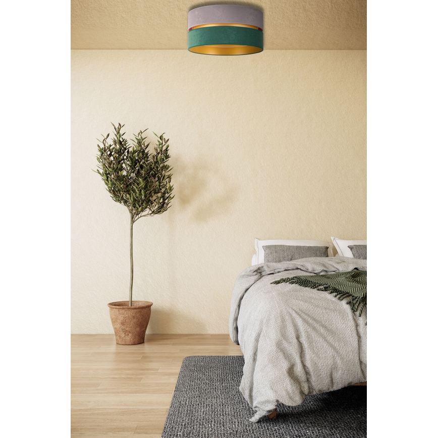 Duolla - Stropní svítidlo DUO 1xE27/15W/230V pr. 40 cm šedá/zelená/zlatá