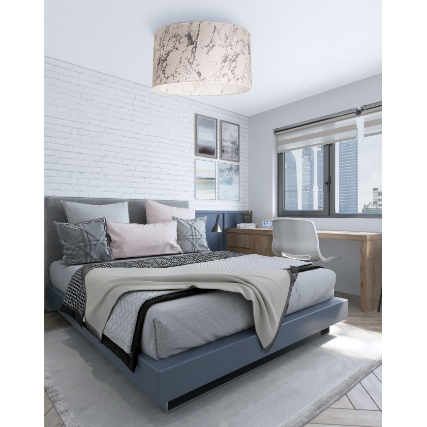 Duolla - Stropní svítidlo MARBLE 1xE27/40W/230V pr. 45 cm bílá/šedá