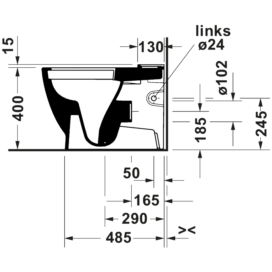 Duravit 20600900002 - WC kombi D-CODE keramika/lesklá bílá